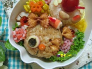 ドキドキ金魚ちゃん キャラ弁 リボンパスタでカワイイきんぎょ キャラ弁まにあ レシピや作り方を検索