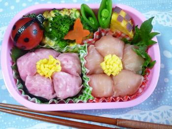 お花のお弁当の作り方 – 生ハム・ビアハムで可愛いお寿司☆