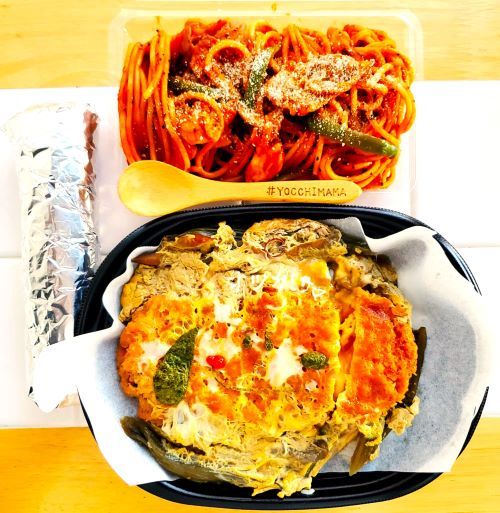 スヌーピー山菜カツ丼と太麺ナポリタン弁当＆小樽で伊勢うどん！？(@￣□￣@;)！！「そば処 月」さんの伊勢うどんは正真正銘の本場のお味！！