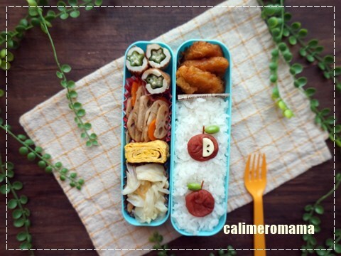 【娘と息子のオベントウ】　リンゴのお弁当