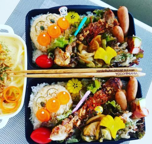 Wアンパンマン弁当＆札幌市中央区「昼食堂 ひるおか」さんの「ひるおか特製コース」♪