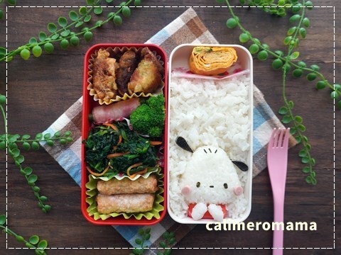 【娘のオベントウ】　ポチャッコのお弁当　to　マルコメコミュニティ　レシピチャレンジ