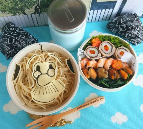 麺弁当♪波平弁当＆札幌市中央区「弁菜亭本店」さんの「わかめそば」「日替わり定食豚キムチ」