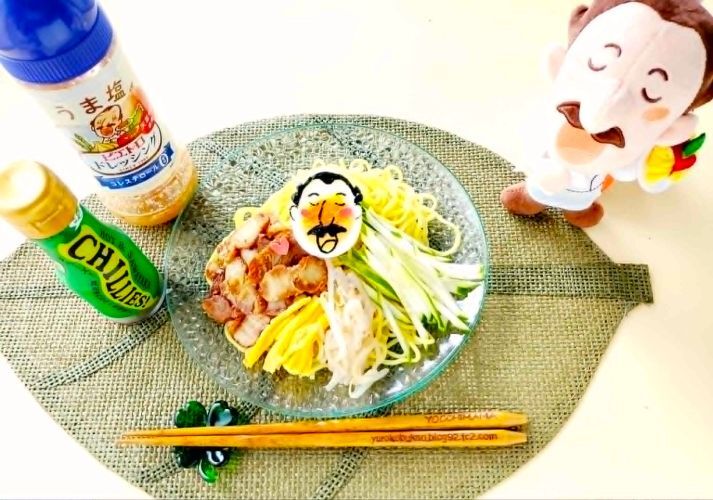 うま塩冷やし中華レシピ♪辛みはチリーズグリーンで♪＆福岡県北九州市小倉駅の「ピアノ」が素敵(*´艸`*)