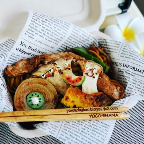 エリンギもスイカ好き弁当＆浜頓別町「横山ふぁーむ」さんの浜頓別産蕎麦の実使用「浜頓別そば」乾麺ながらも絶品(*´艸`*)