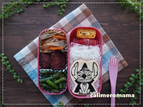 【娘のオベントウ】　ハロウィン☆スティッチのお弁当