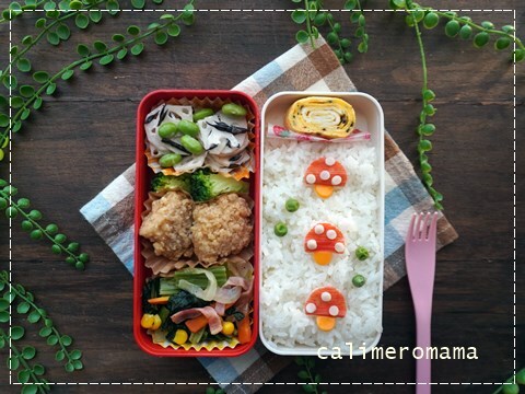 【娘のオベントウ】　キノコのお弁当