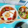 スイカにかぶりつきたいお弁当＆札幌市中央区地下鉄大通駅　改札すぐ「ひのでそば」さんの「月見そば」
